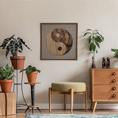 Kit 3 Quadros Artesanais Alto Relevo 60x60 Om Yin Yang Buda Decoração