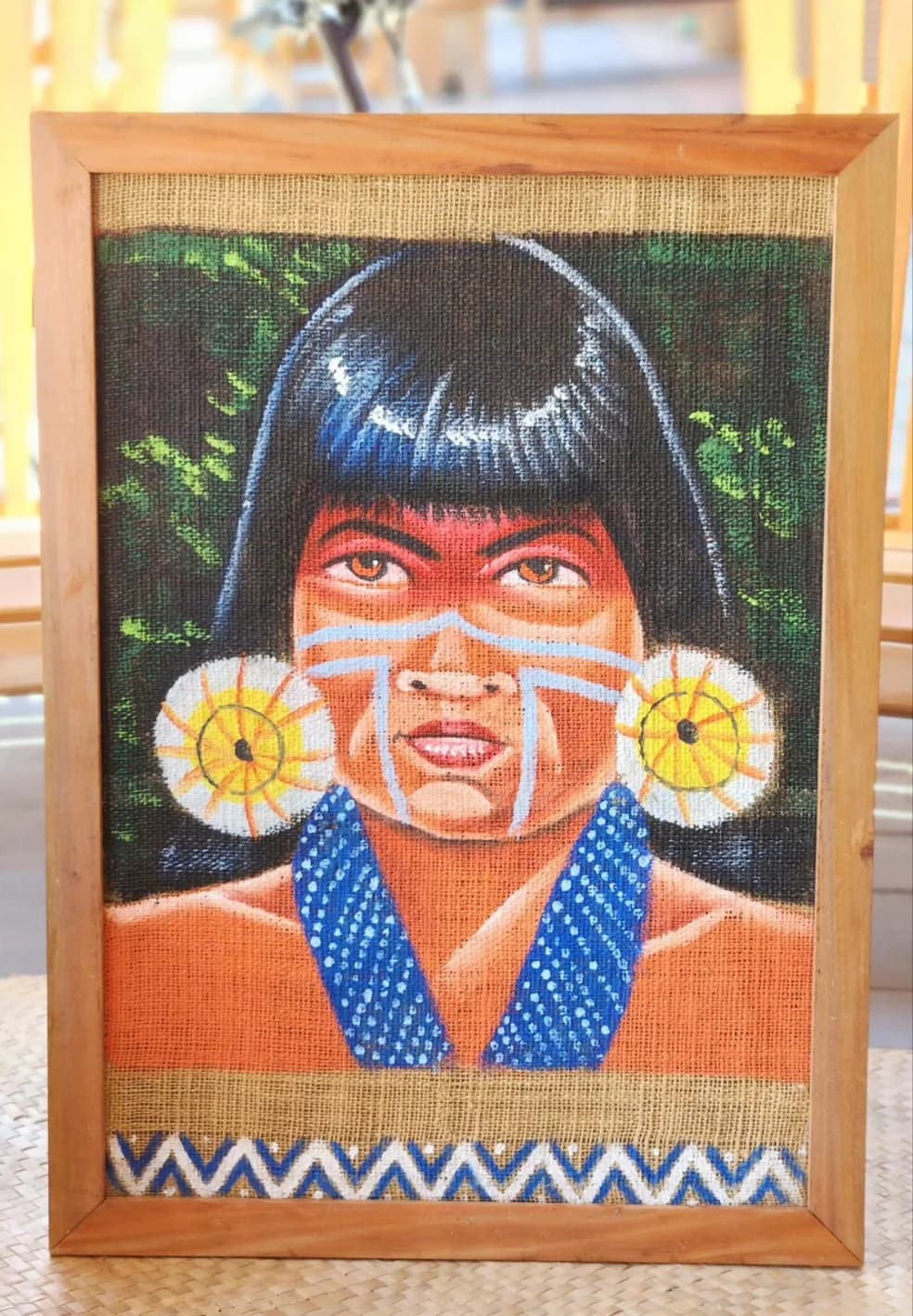 Quadro Indígena de Tela Amazônia.