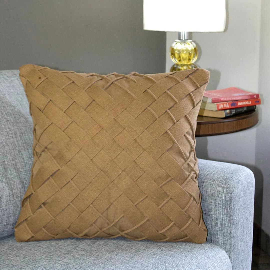 Capa de Almofada Trancê Diagonal Caramelo