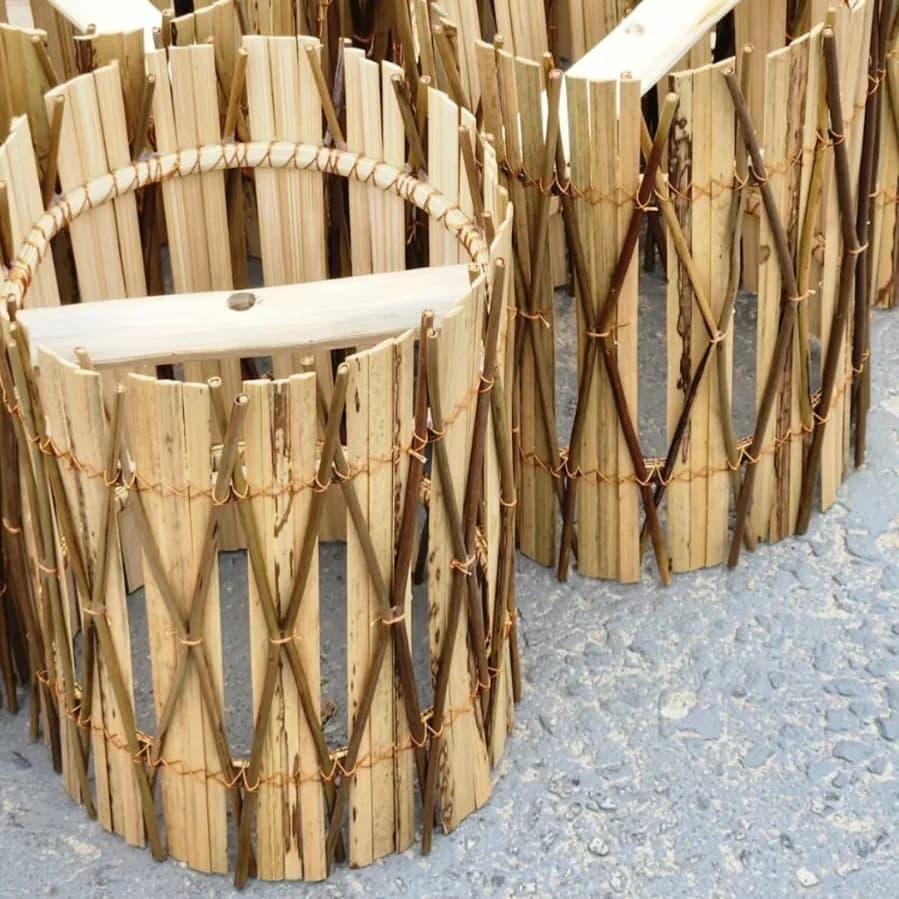 Luminária Tubo Fibras Naturais