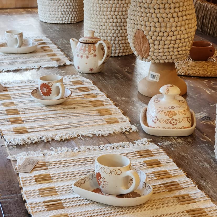 Sousplat algodão com palha natural 45cm x 35cm