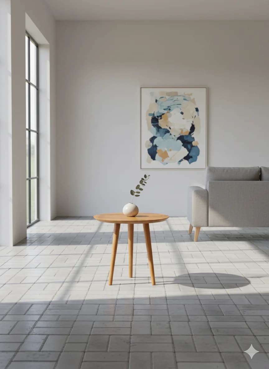 Mesinha de Canto Redonda Peroba.