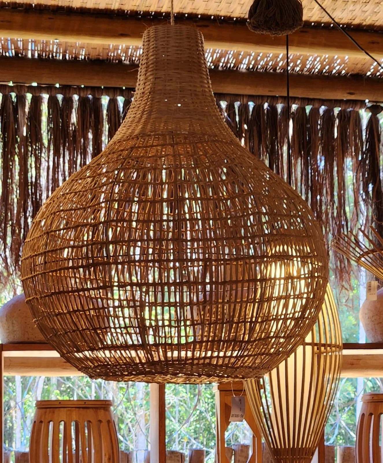 Luminária Gota Cipó Amber