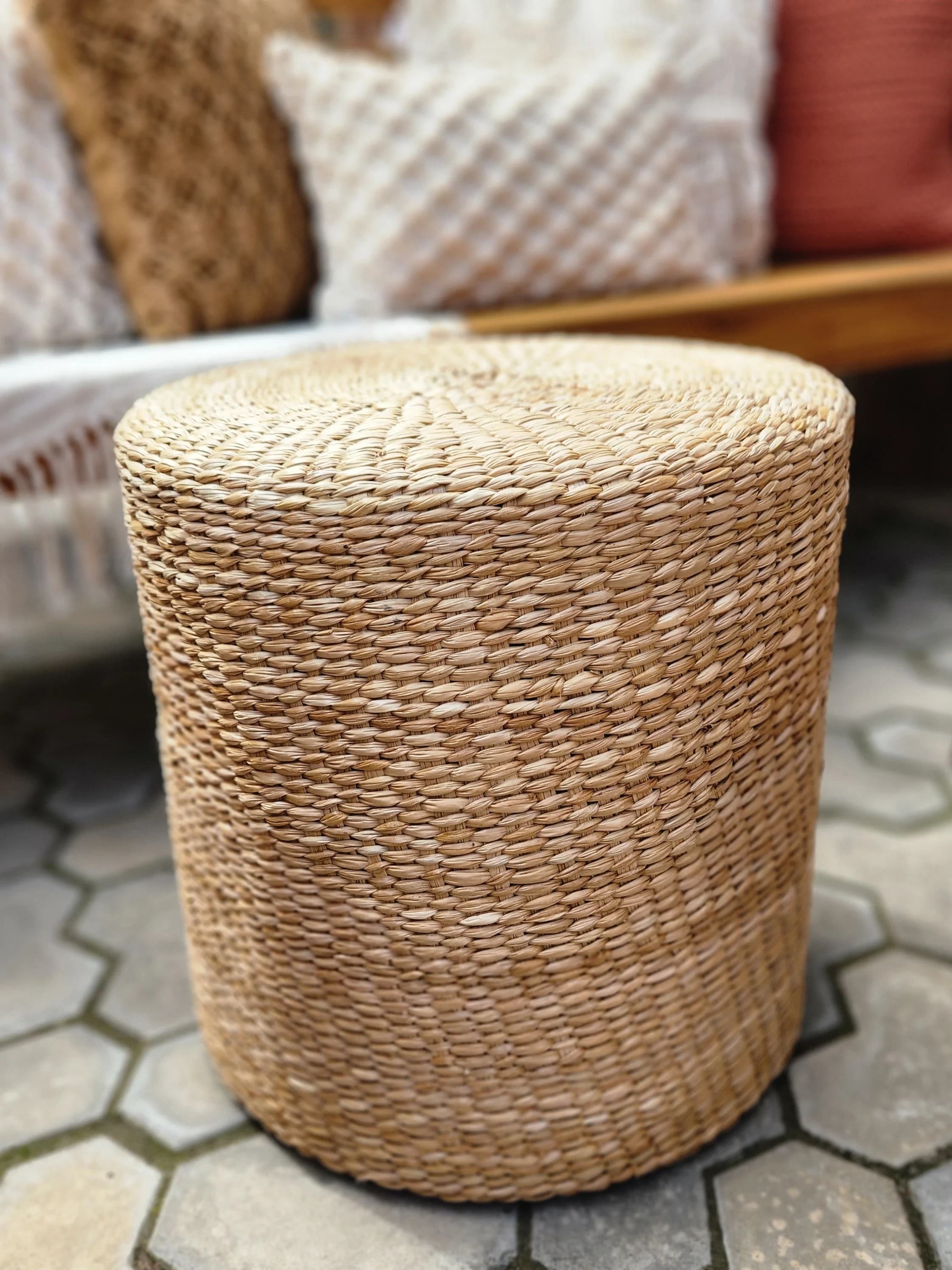 Puff Redondo Decorativo Taboa.