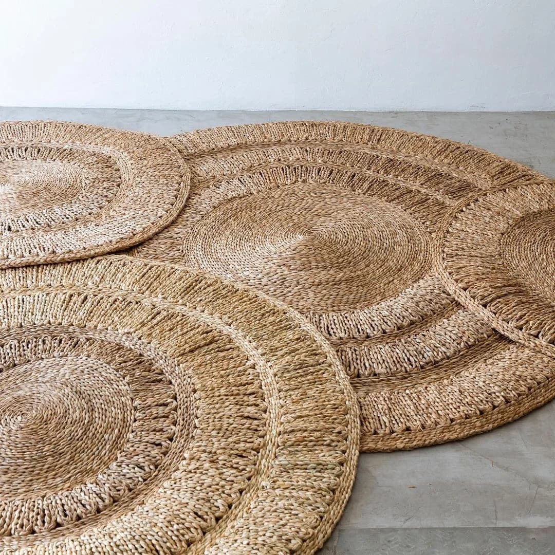 Tapete Redondo 1,5m Trançado Taboa.