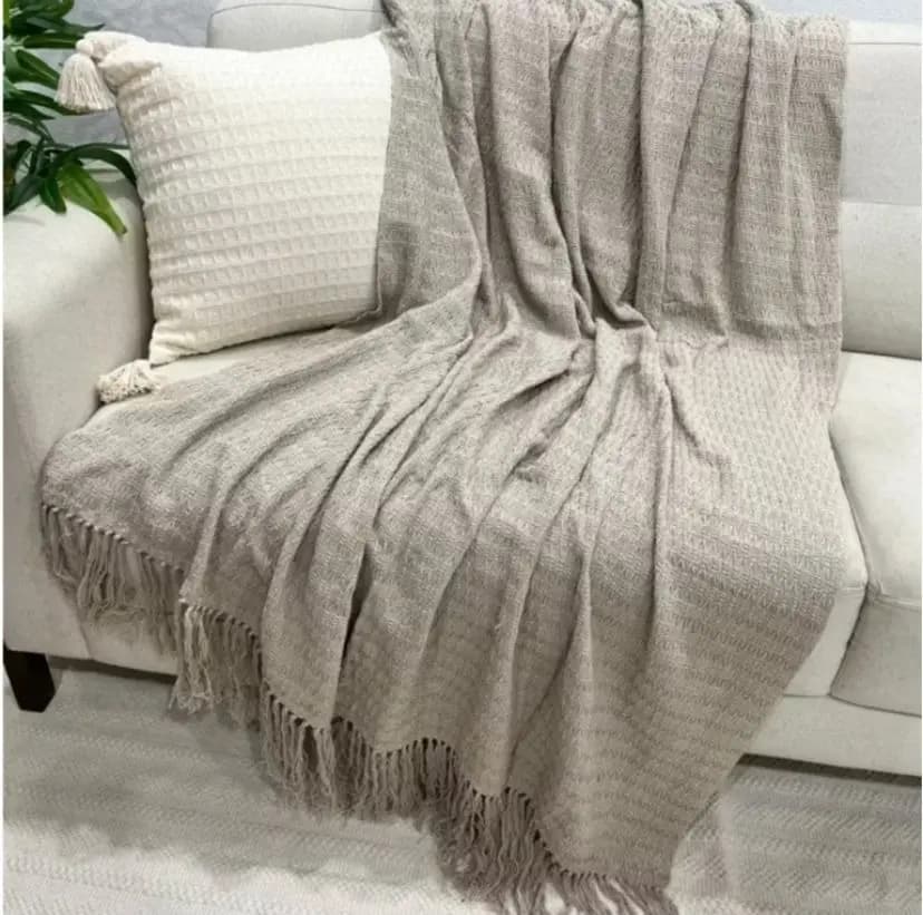 Manta Xale Favo de Mel Trabalhado Sofá. 1,60x1,30 6