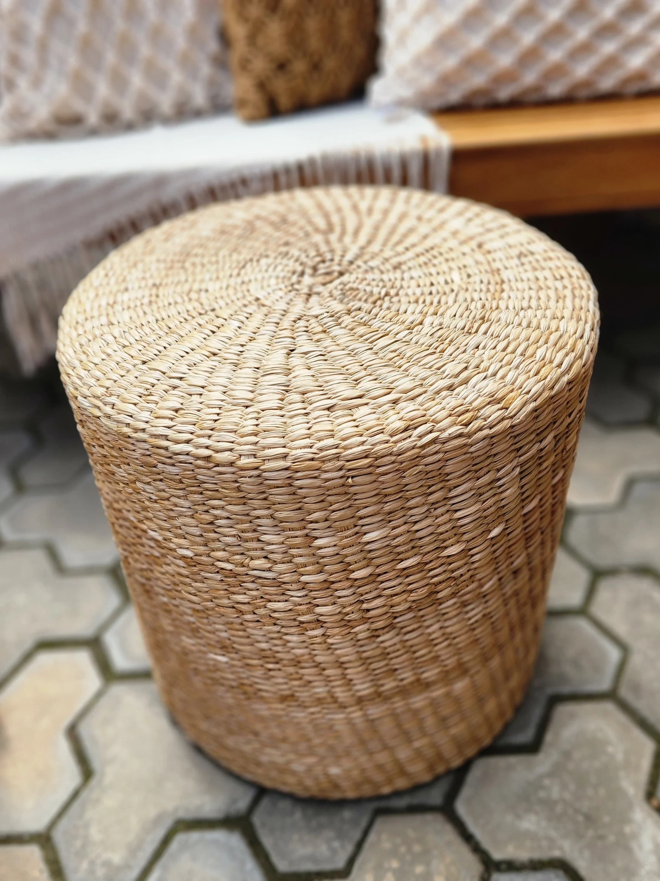 Puff Redondo Decorativo Taboa.