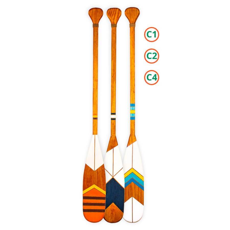 Kit 3 Remos Decorativos Canadenses Artesanais de Madeira C1, C2, C4 para Parede