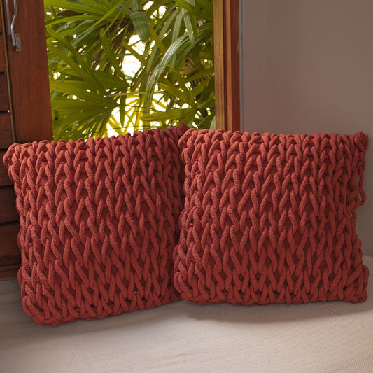 Capa de Almofada Ponto Crochê Artesanal Telha 50x50cm Santa Luzia Decoração Confortável