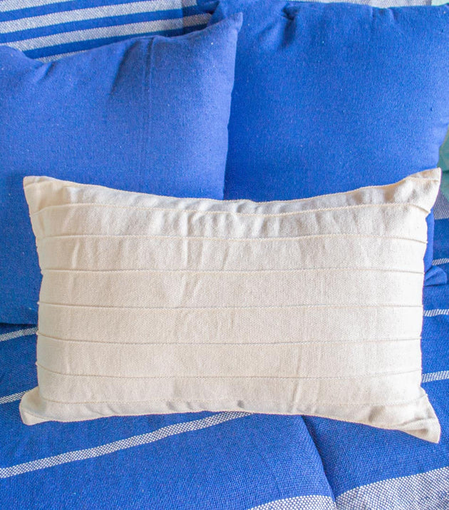 Capa de Almofada Retangular Drapeada Crua, Algodão Ecológico Reciclado com Zíper