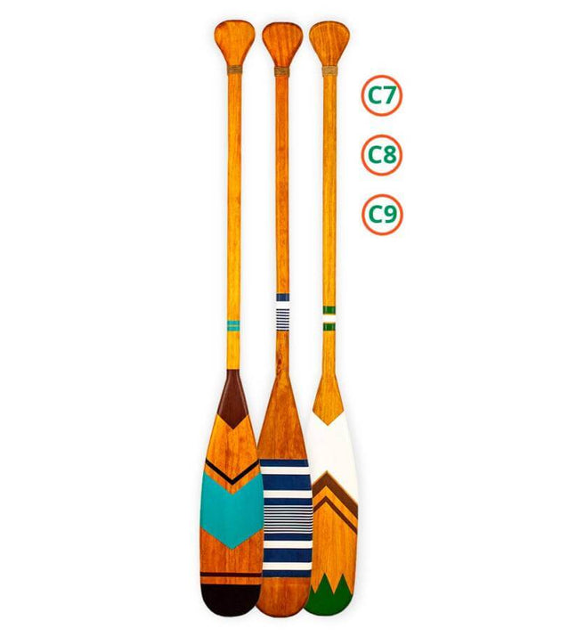 Kit 3 Remos Decorativos Canadenses Artesanais Madeira Natural Pinturas C7 C8 C9