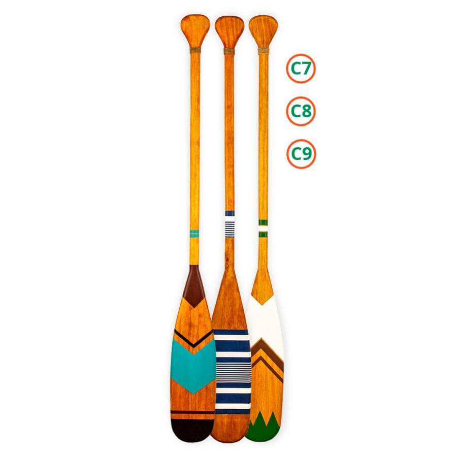 Kit 3 Remos Decorativos Canadenses Artesanais Madeira Natural Pinturas C7 C8 C9