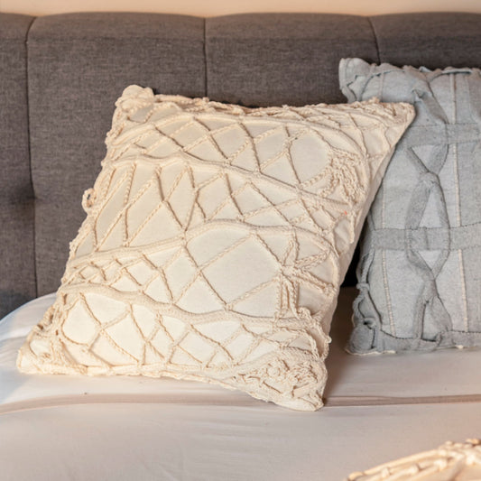 Capa de Almofada Crochê Orgânico Artesanal: Conforto Natural e Elegância Boho Chic