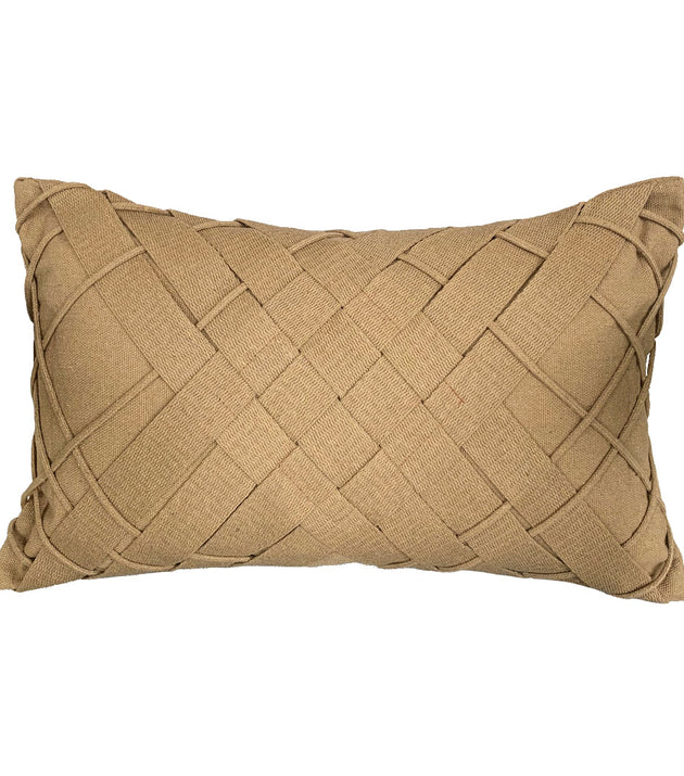 Capa de Almofada Trancê Diagonal Caramelo Retangular: Luxuosa, Confortável e Artesanal