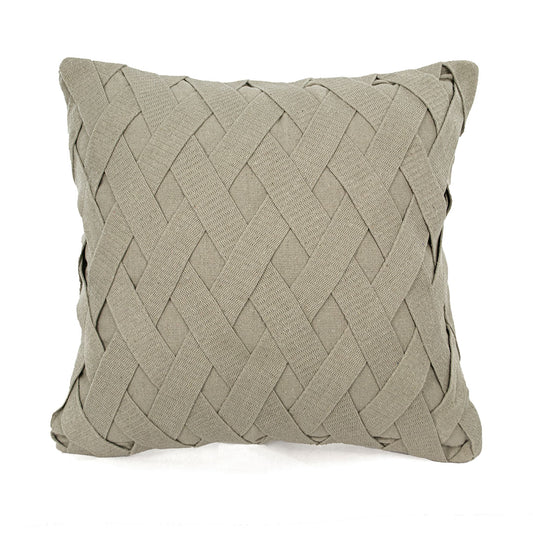 Capa de Almofada Trancê Xis Areia Luxuosa Algodão Artesanal Decoração Elegante Conforto