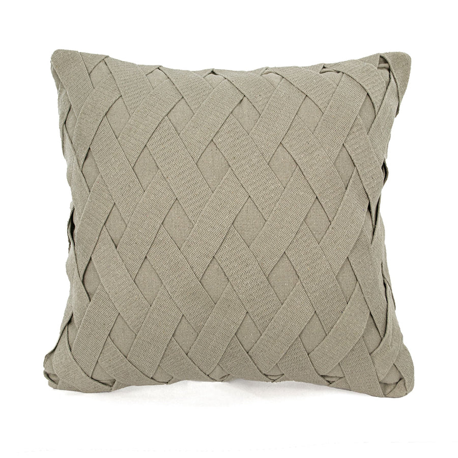 Capa de Almofada Trancê Xis Areia Luxuosa Algodão Artesanal Decoração Elegante Conforto