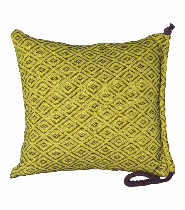 Capa de Almofada Girassol 45x45 cm Sustentável Ecológica Algodão PET Artesanal