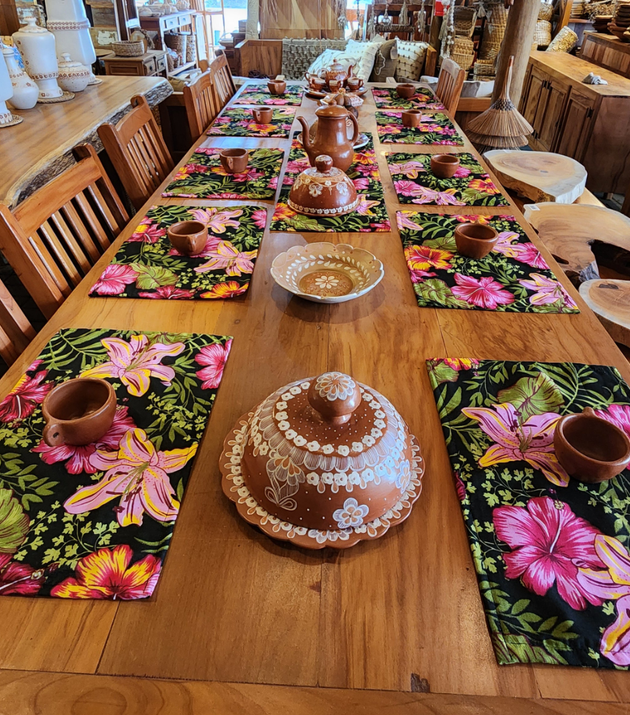 Jogo Americano de Chita 7 Peças.