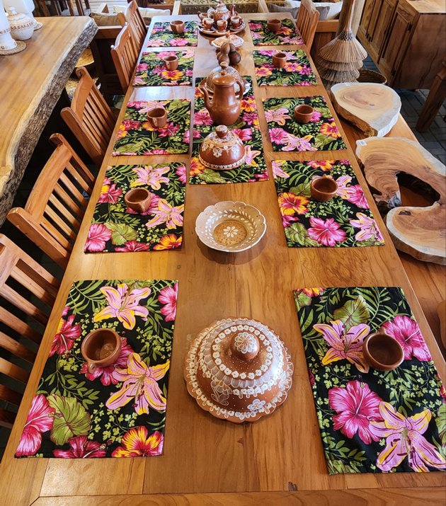 Jogo Americano de Chita 7 Peças.