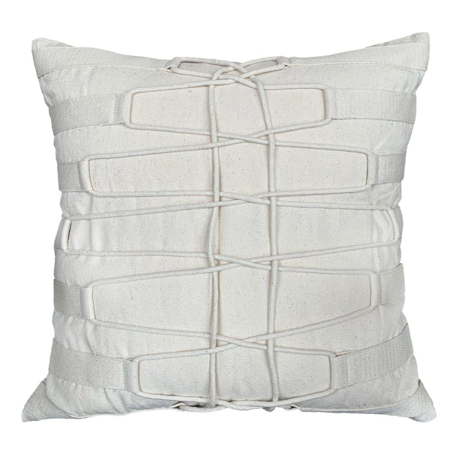 Capa Almofada Trançada Algodão Natural Macia Decorativa Boho Conforto Casa