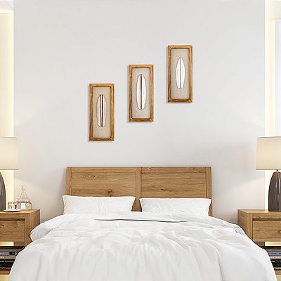 Porta Toalhas Marchetada Prancha de Surf Artesanal Madeira Decoração Estilo Praiano