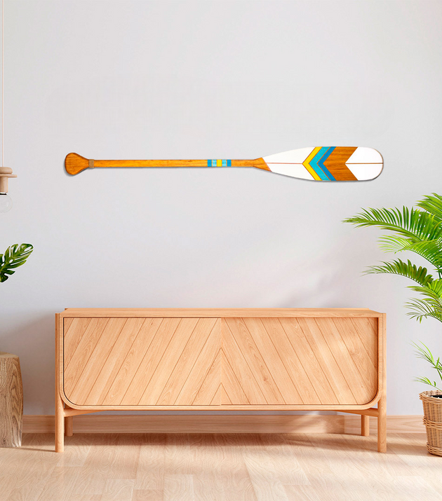 Remo Decorativo Artesanal Canadense Madeira Natural Pintura C04 Único Luxuoso