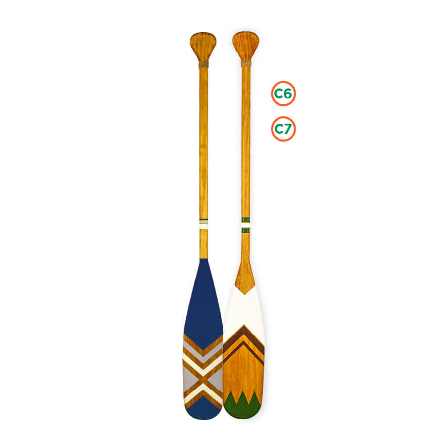 Kit 2 Remos Decorativos Canadenses Artesanais Madeira C6 C7 Estilo Náutico