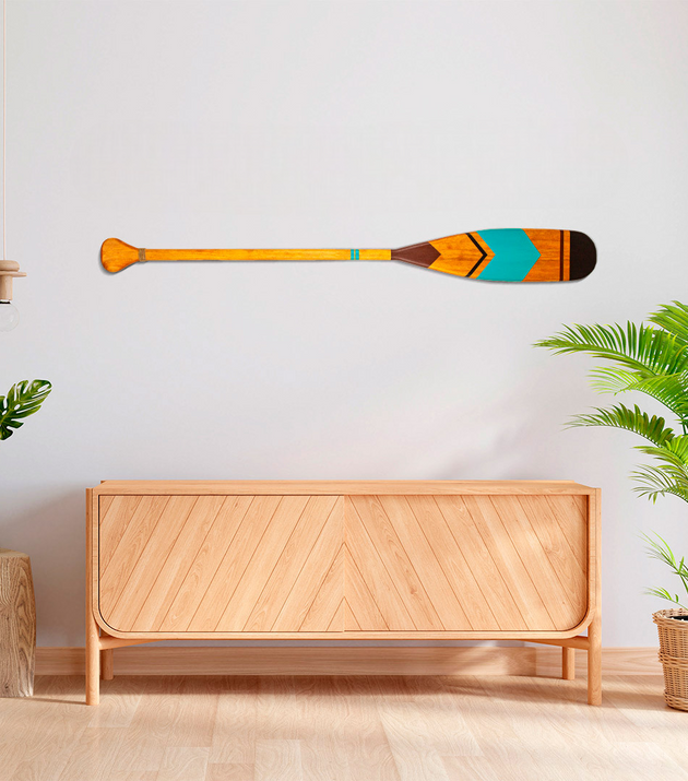 Remo Decorativo Artesanal Canadense Madeira Natural Pintura C09 Design Tribal Único