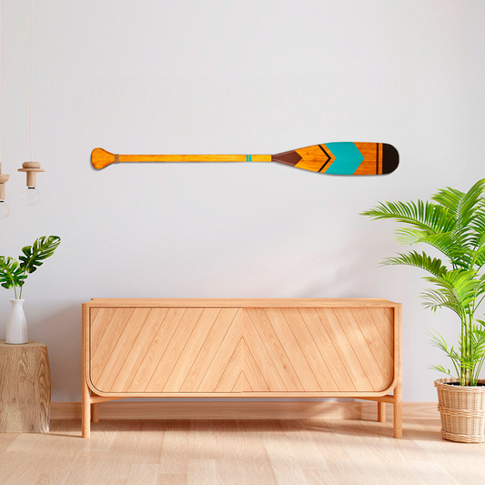 Remo Decorativo Artesanal Canadense Madeira Natural Pintura C09 Design Tribal Único