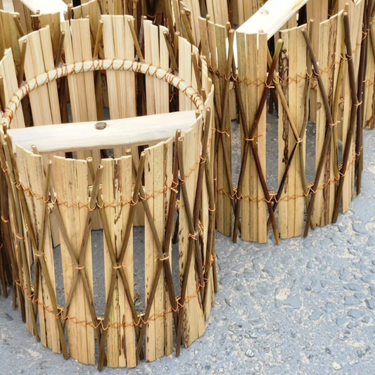 Luminária Tubo Fibras Naturais