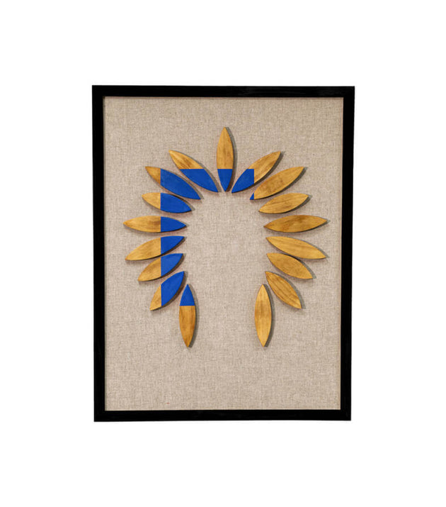 Quadro Mosaico Lenda Indígena Artesanal Madeira 80x62cm Decorativo Único Parede