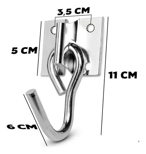 Par De Ganchos De Rede 250kg Reforçado 3/16