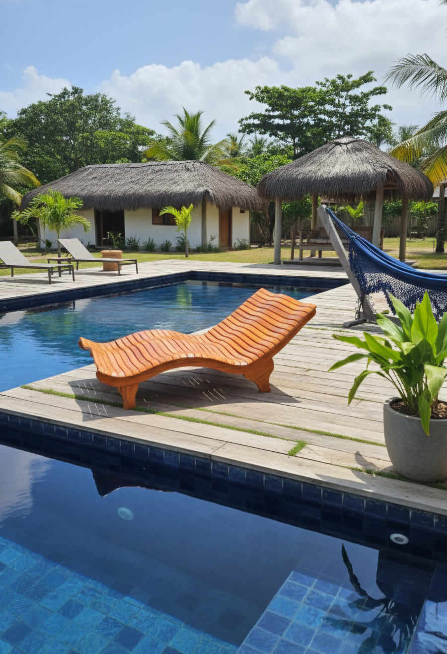 Espreguiçadeira Dupla Peroba Rosa - Anatômica