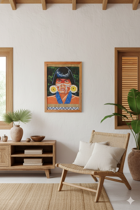 Quadro Indígena de Tela Amazônia.
