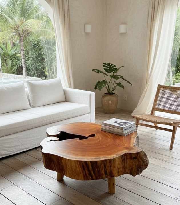 Mesa de Centro Bolacha Madeira Rustic.