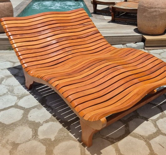 Espreguiçadeira Dupla Peroba Rosa - Anatômica