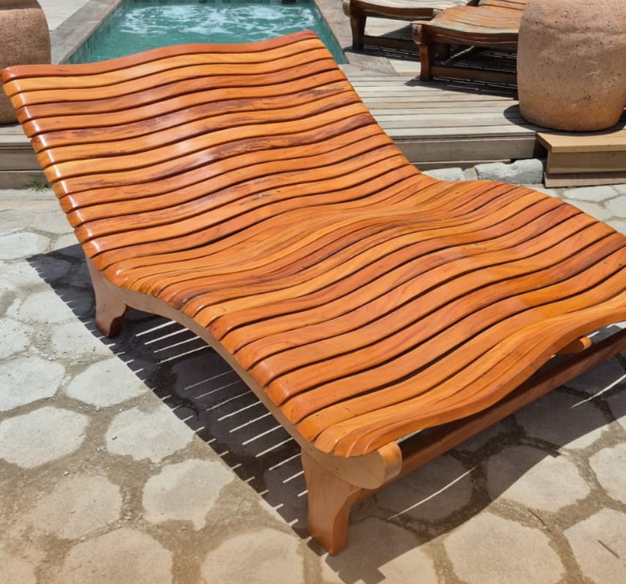 Espreguiçadeira Dupla Peroba Rosa - Anatômica