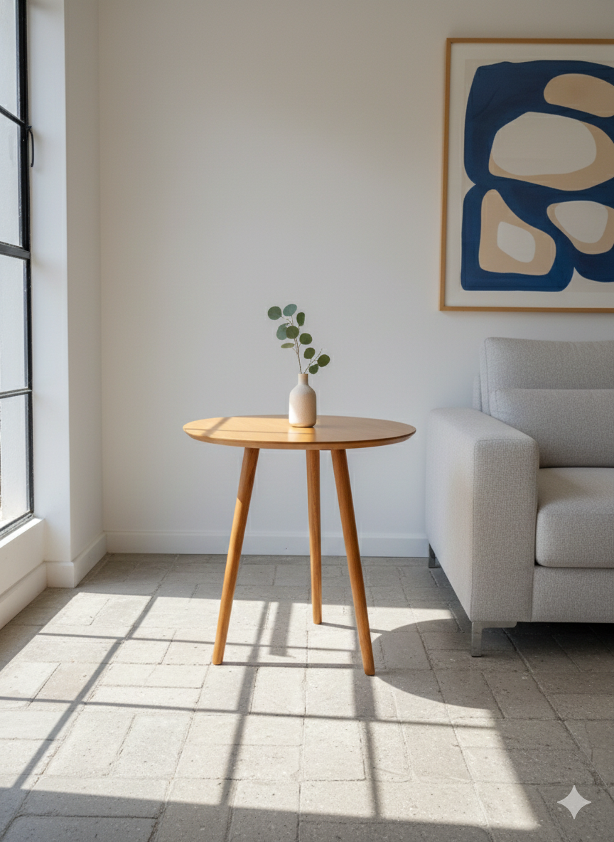 Mesinha de Canto Redonda Peroba.