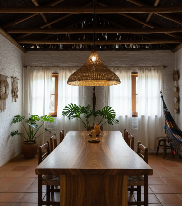 Luminária Gota Gigante 60 x 75 cm em Cipó Raspado