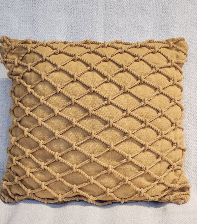 Capa de Almofa Macramê Com Corda 45x45