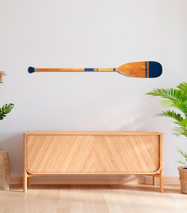 Remo Decorativo Tribal Artesanal de Madeira Natural com Pintura Exclusiva