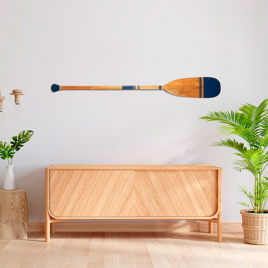 Remo Decorativo Tribal Artesanal de Madeira Natural com Pintura Exclusiva