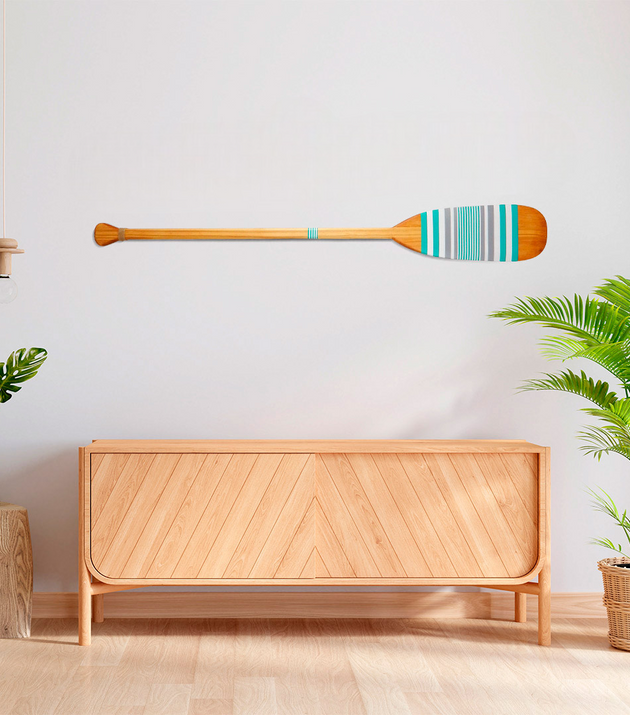 Remo Decorativo Tribal Artesanal Madeira Natural Pintura 12 Exclusivo Casa Tukã