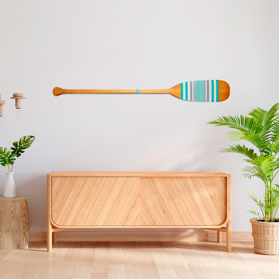 Remo Decorativo Tribal Artesanal Madeira Natural Pintura 12 Exclusivo Casa Tukã