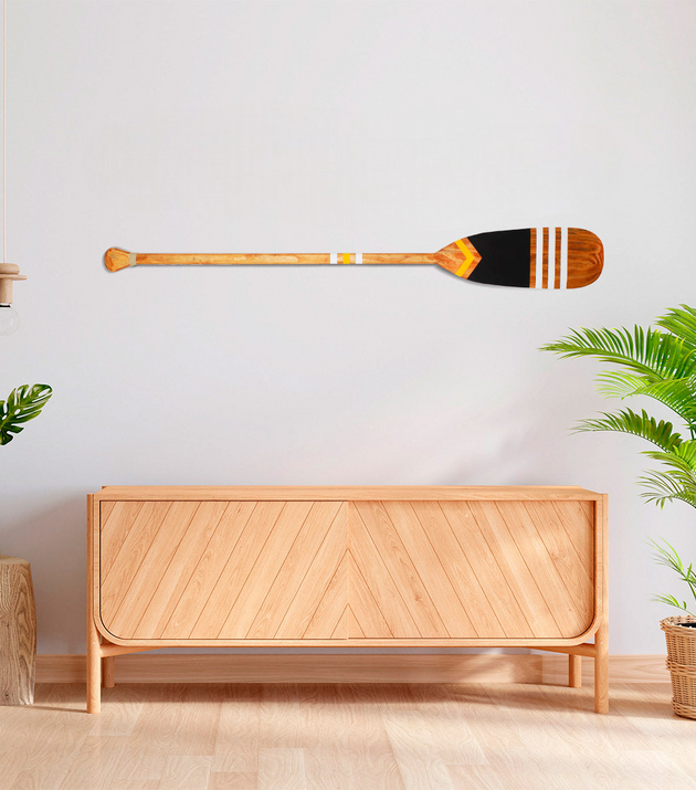 Remo Tribal Decorativo Artesanal em Madeira Natural Casa Tukã - Arte Étnica Exclusiva