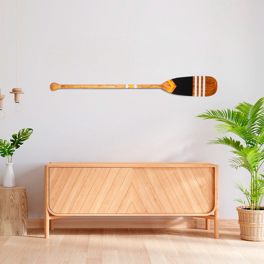 Remo Tribal Decorativo Artesanal em Madeira Natural Casa Tukã - Arte Étnica Exclusiva