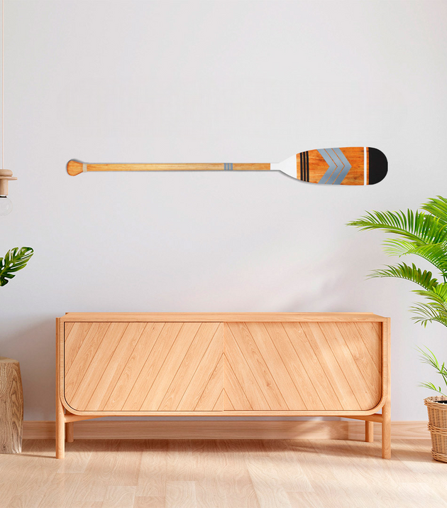 Remo Decorativo Tribal Artesanal Madeira Natural Pintura Manual Única Casa Tukã