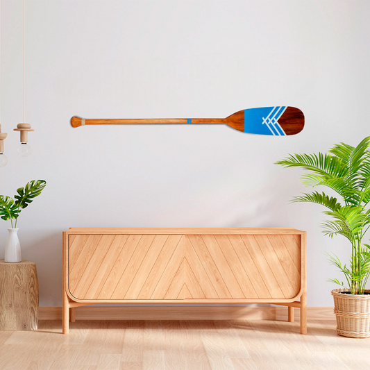 Remo Decorativo Tribal Artesanal de Madeira Natural Pintura 08 para Parede